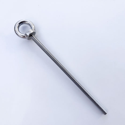 316 stainless steel eye nut bolt with long threaded shaft and 25mm eye