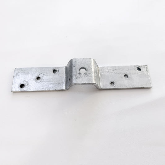 Stainless steel corrugated roof bracket with fixing holes and raised centre section