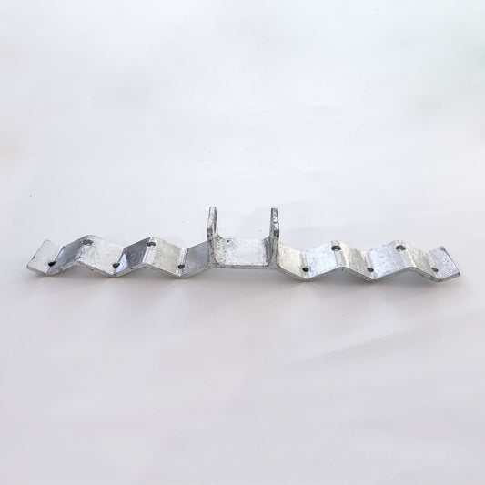 Galvanised corrugated roof bracket with raised post for a shade sail fixing point